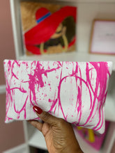 Load image into Gallery viewer, Abstract Pink and White Cloth Clutch
